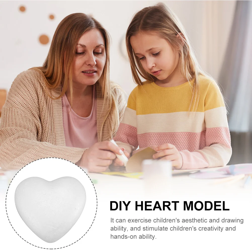 

2 pcs Shaped Foams Models Diy Decor Crafts Wedding Engagement Party Decoration Foam Heart Crafts Decorative Foams Heart Shape