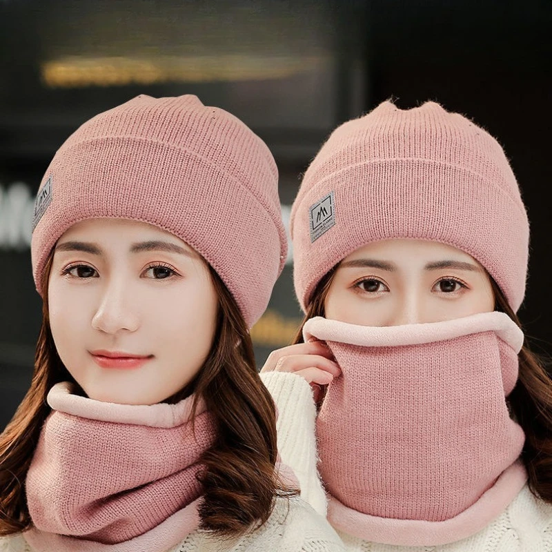 قبعة شتوية من الصوف المحبوك مع بطانة رقيقة، غطاء رأس سميك مقاوم للرياح في الهواء الطلق للحماية من البرد وغطاء للأذن