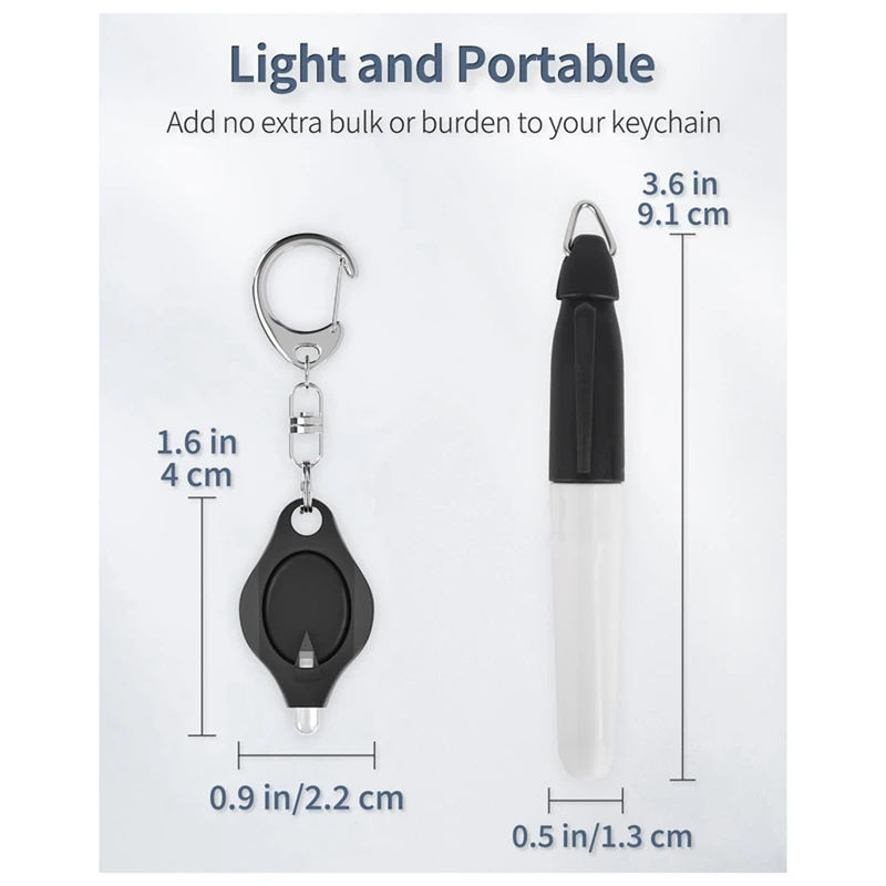 Mini-sleutelhangerzaklampen en permanente markeerpennen Set Draagbare 12 lumen batterij-aangedreven LED-zaklampen en markeerstiften Set 12 STUKS