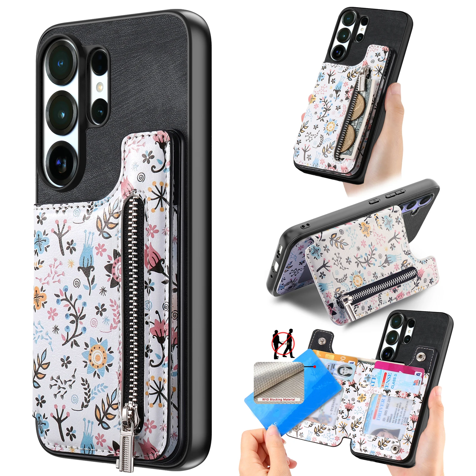 Luxury Leather Flip Wallet Card Slot Stand Phone Case For Samsung Galaxy S26 Ultra S26 S25 S24 S23 S22 Ultra 5G Shockproof Cover