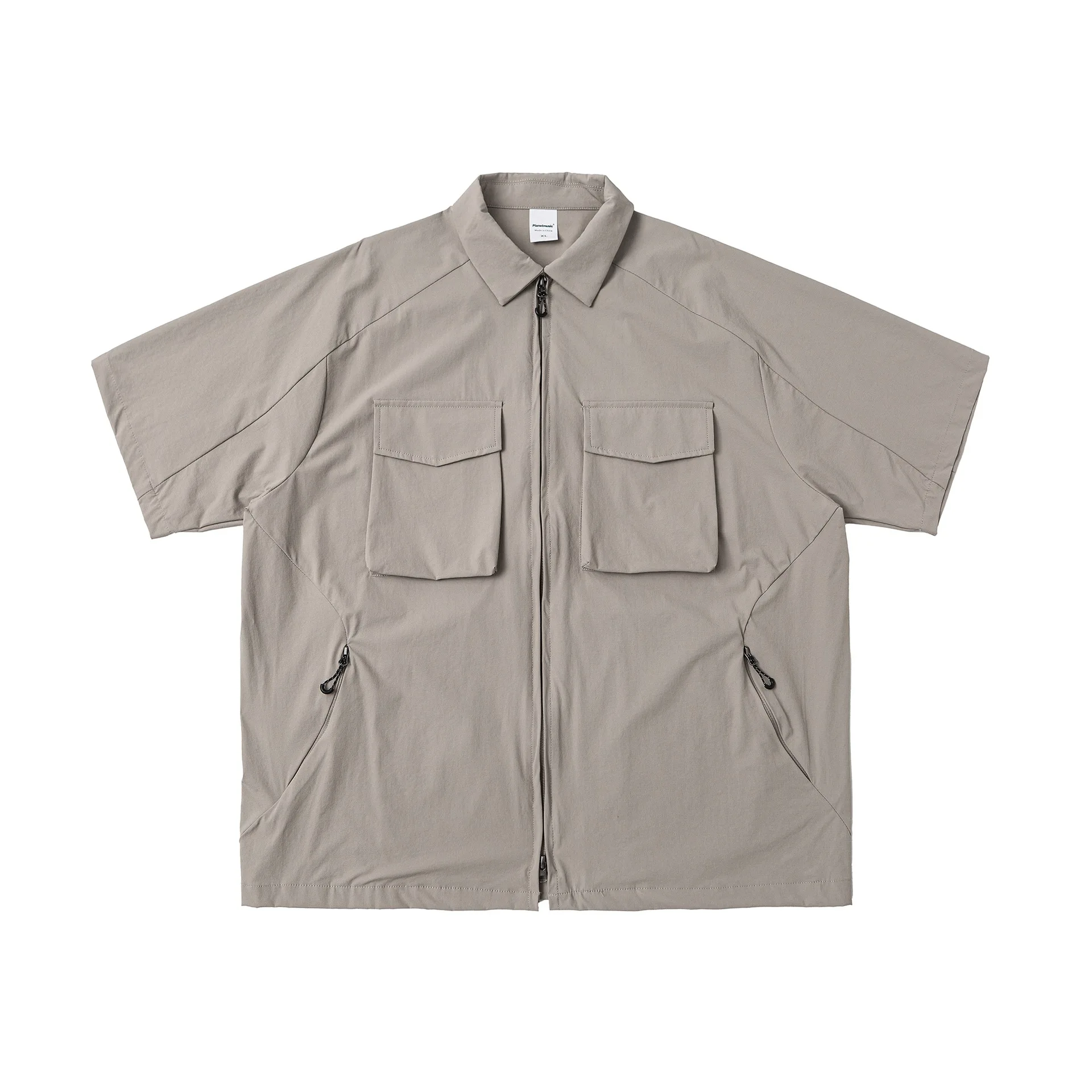 Summer Outdoor Multi-Pocket Shirt Men\'s Short Sleeve Loose Casual Oversize Plus Wide Cargo Shirts Cityboy Streetwear Shirt