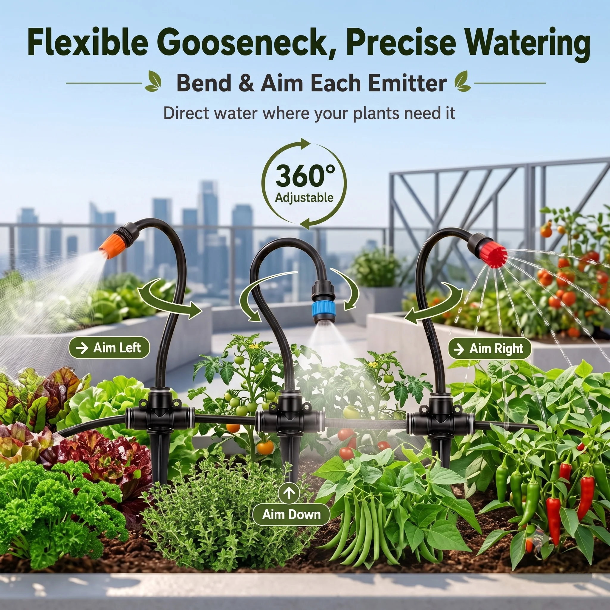 360 °   調整可能な点滴灌漑システムキット、クイックコ - Smart Garden Irrigation System のレビューと価格