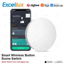 ZigBee 3.0 Tuya Smart Scene Push Button Switch Automation Scenarios Controller Battery Powered Intelligent Linkage Smart Devices