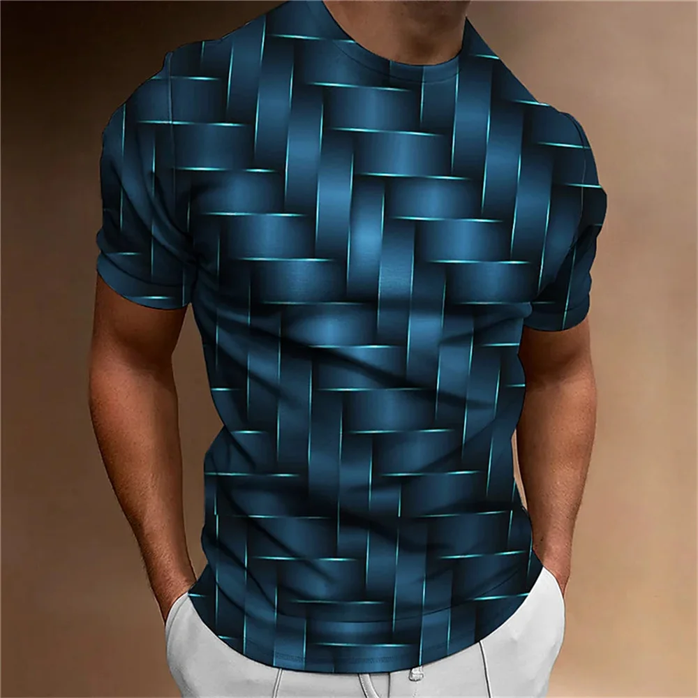 2023 Simple Men\'S T-Shirt Geometric Pattern 3d Printed Men\'S Top Everyday Casual Clothing Loose Oversized-Shirt Retro Sweatshirt