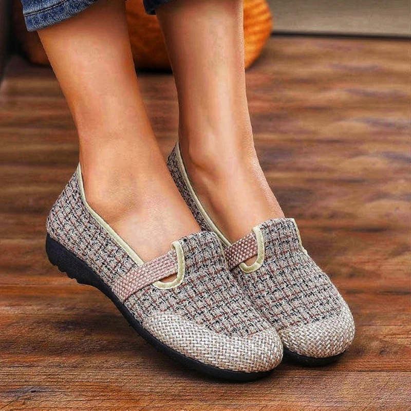 Mocassins plats décontractés pour femmes, chaussures de sport d'automne, marche, course à pied confortable, créateur de robe de marque, nouvelle toile, 2024