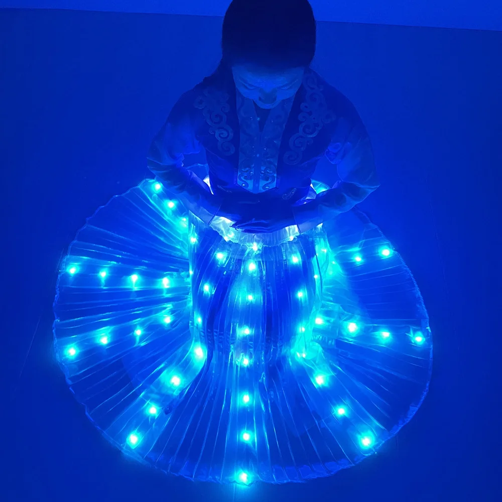 Colorful LED Dance Skirt For Adult Light Belly Dance Performance Props Luminous Dancewear Party Dance Stage Costumes Accessories