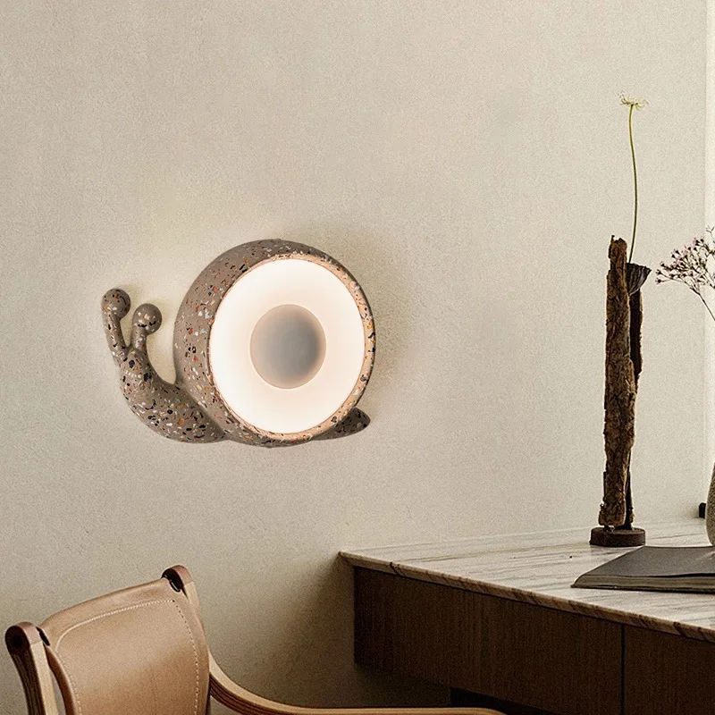

Bedside wall lamp personalized bedroom cartoon snail art decoration high sense retro homestay aisle lamp corridor