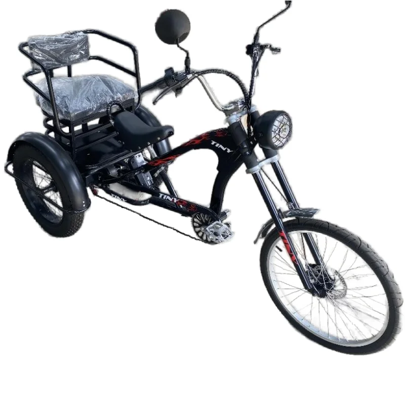 

Three-wheel Retro Electric Bike 48V 350W 20 Inch All Terrain Fat Tire Electric Cargo Bicycle for Elderly 15AH Lithium Battery