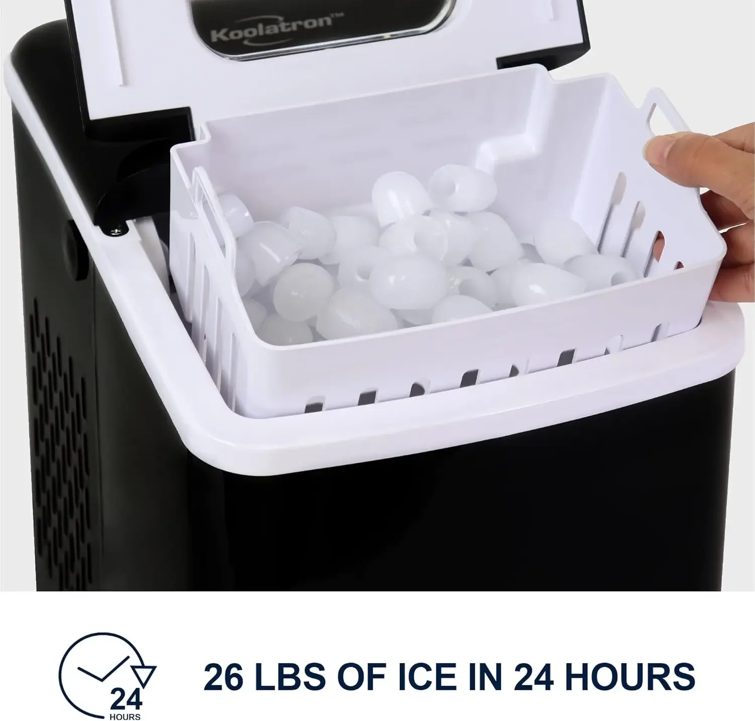 Digital Countertop Nugget Ice Maker with Fast 6-Minute Ice Cubes - 26.5lbs/Day Capacity - Easy-to-Use Controls and Indicators fo