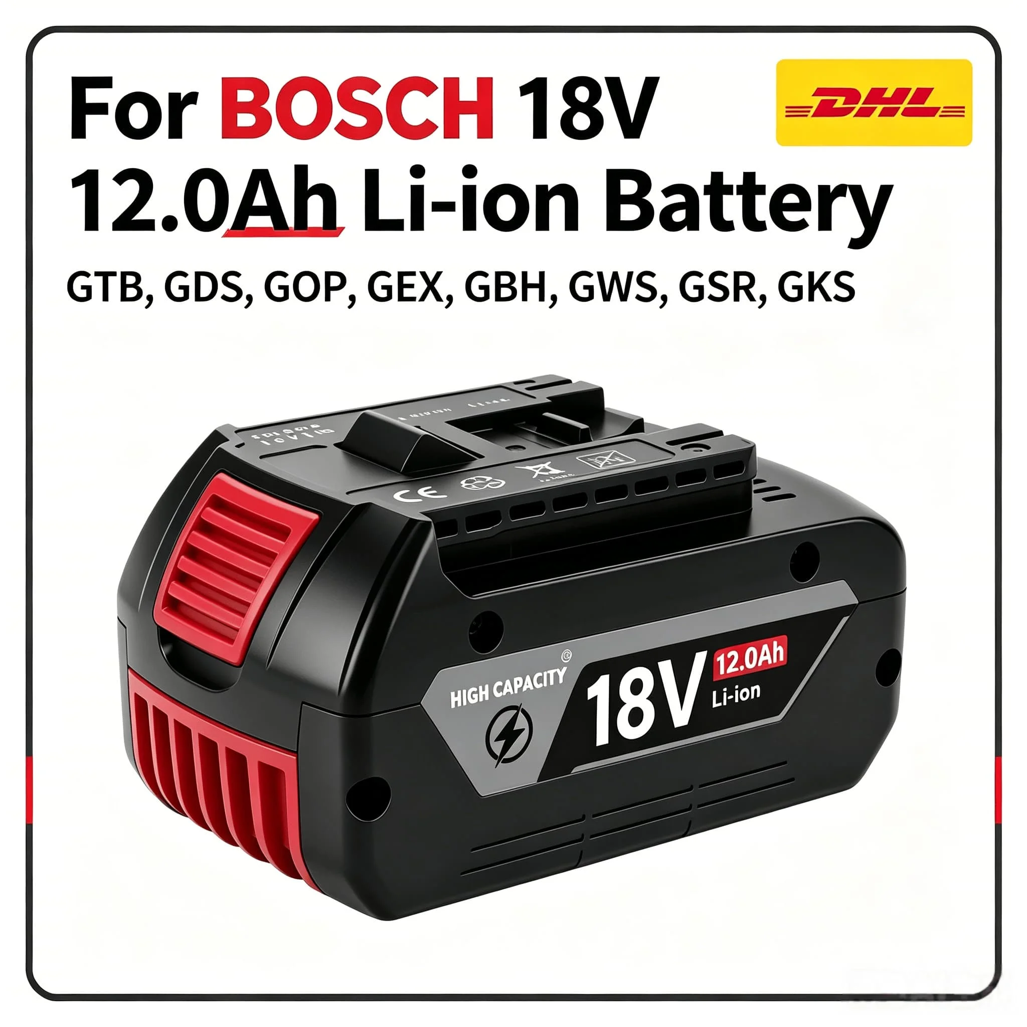 

⚡️18V For Bosch Battery GBA18V6.0 12.0Ah Applicable GOP18V-28 GBH18V-26, Heavy-duty Battery for Bosch 18V Renovation Tools