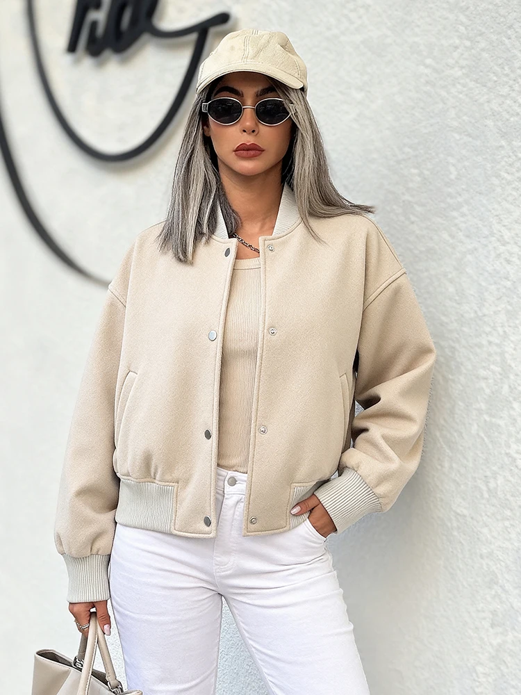

2026 Women Jacket Cropped Bomber Jackets For Women Spring Autumn Jacket Woman Fashion Long Sleeve Casual New In Short Coats