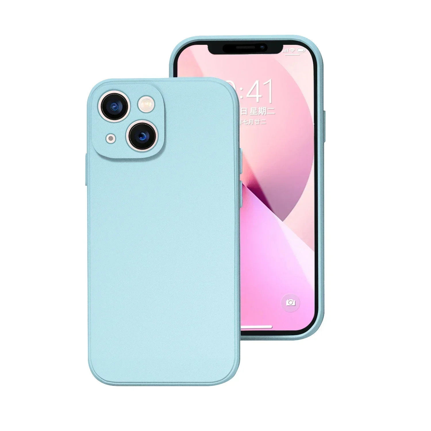 Phone Case for Iphone 14 Plus 13 12 Mini 11 Pro Max Xs X Xr 7 8 Candy Color Original Liquid Silicone Soft Protector Back Cover - náhled 6