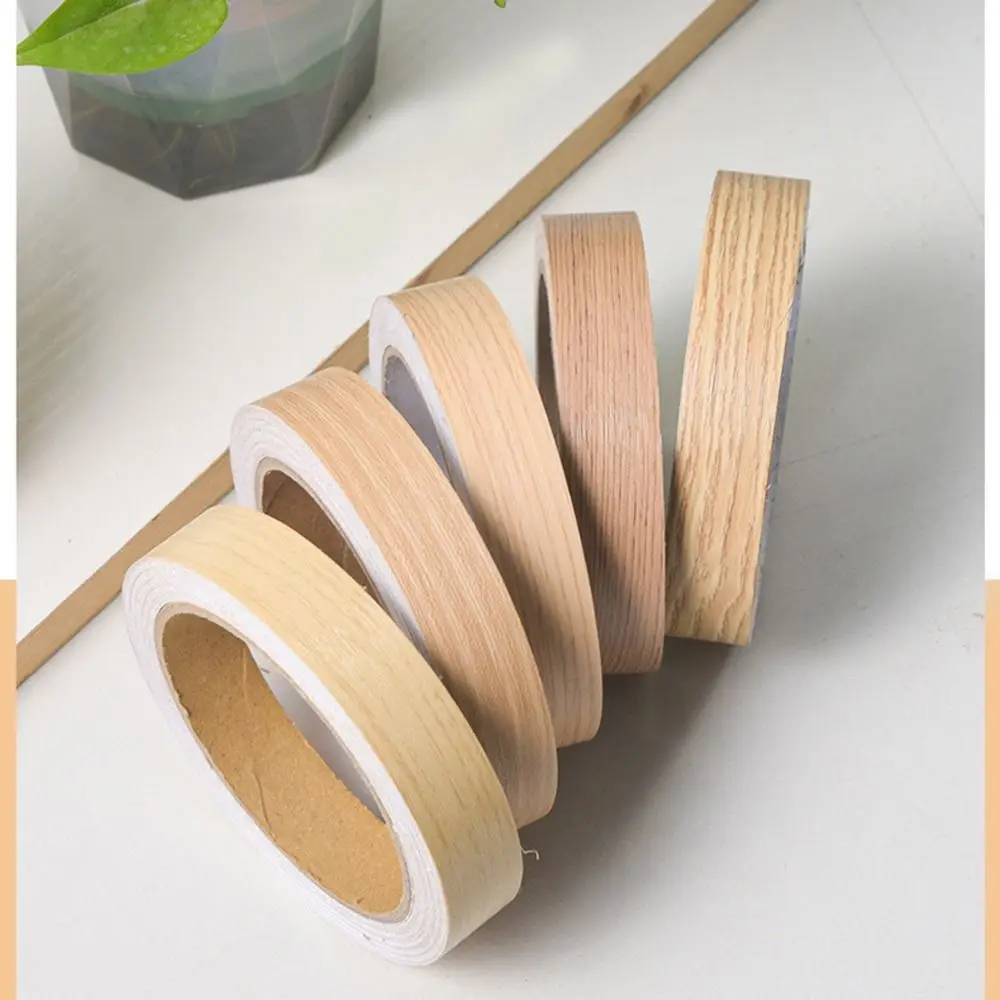 Wood Grain Veneer Edge Banding Tape Multiple Styles Self-adhesive Beautiful Seam Stickers 2cmx10m Glossy/Smooth Sanded