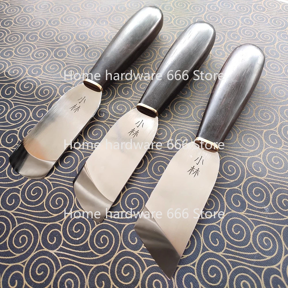 High-End Leather Thinning Knife Handmade Leathercraft Super Sharp Cutter Mirror Polished DC53/ASP60 Steel Blade Ebony Handle