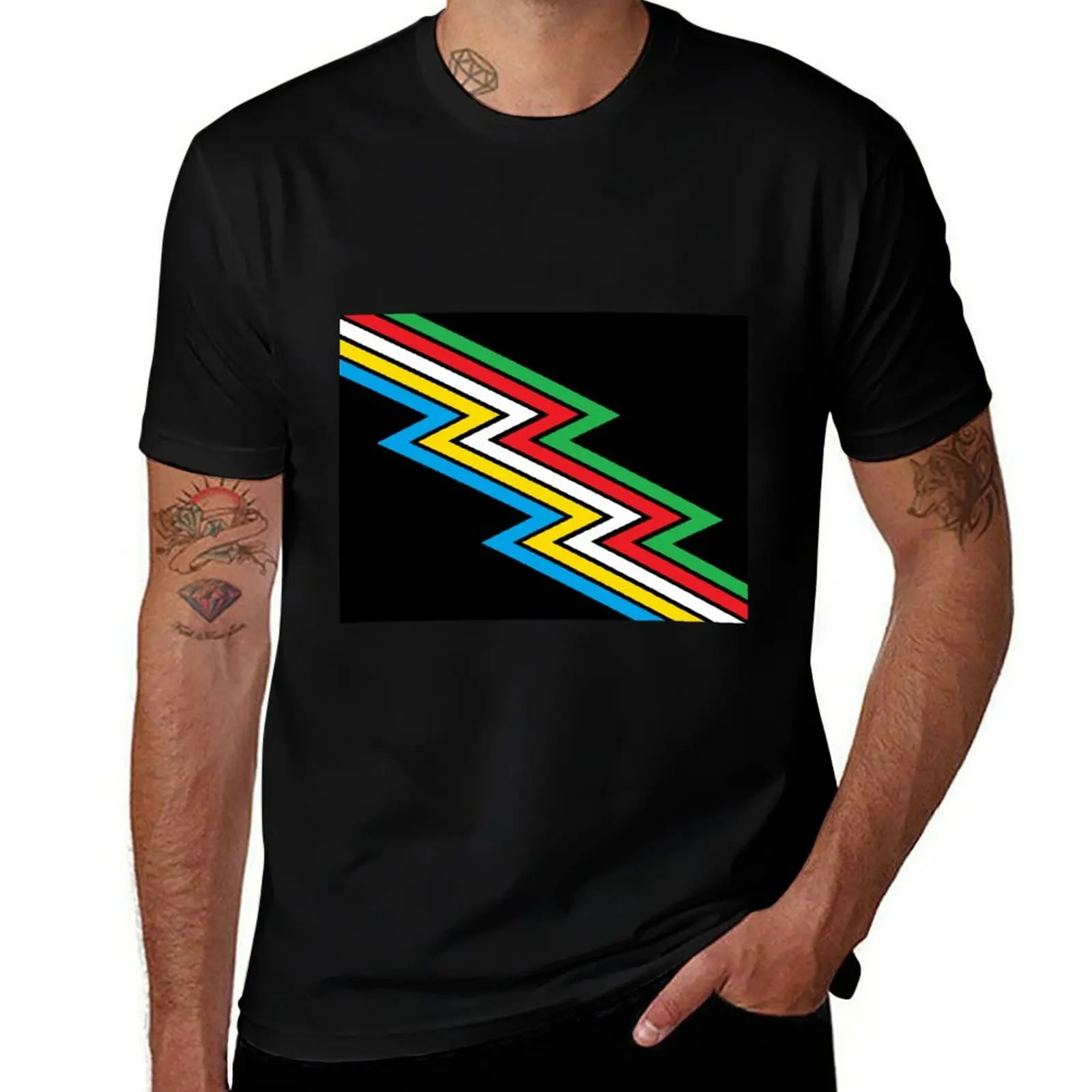 Disability Pride Flag T-Shirt Casual Loose Fit Short Sleeve T-Shirt