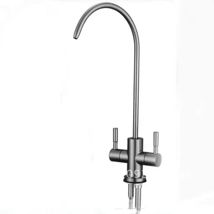 1/4'' Double Holes Sink Faucet Tap black Reverse Osmosis KF209 Tool Kitchen Drinking Fast Filter Water RO Installation Faucet