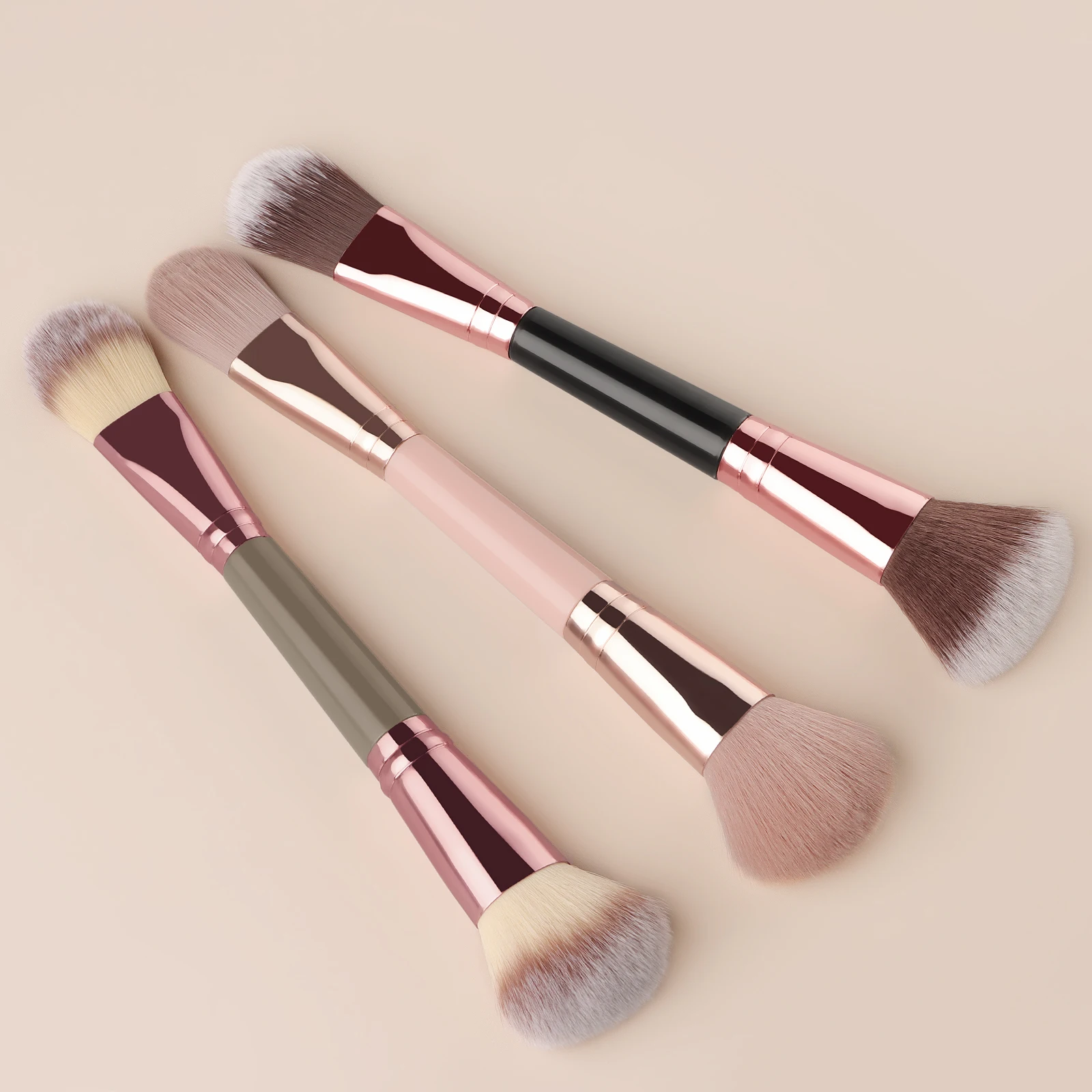 1pc Double Head Foundation Make-Up Concealer Brush Set Portable Soft Powder Blusher Brush Full Set Of Foundation Brush