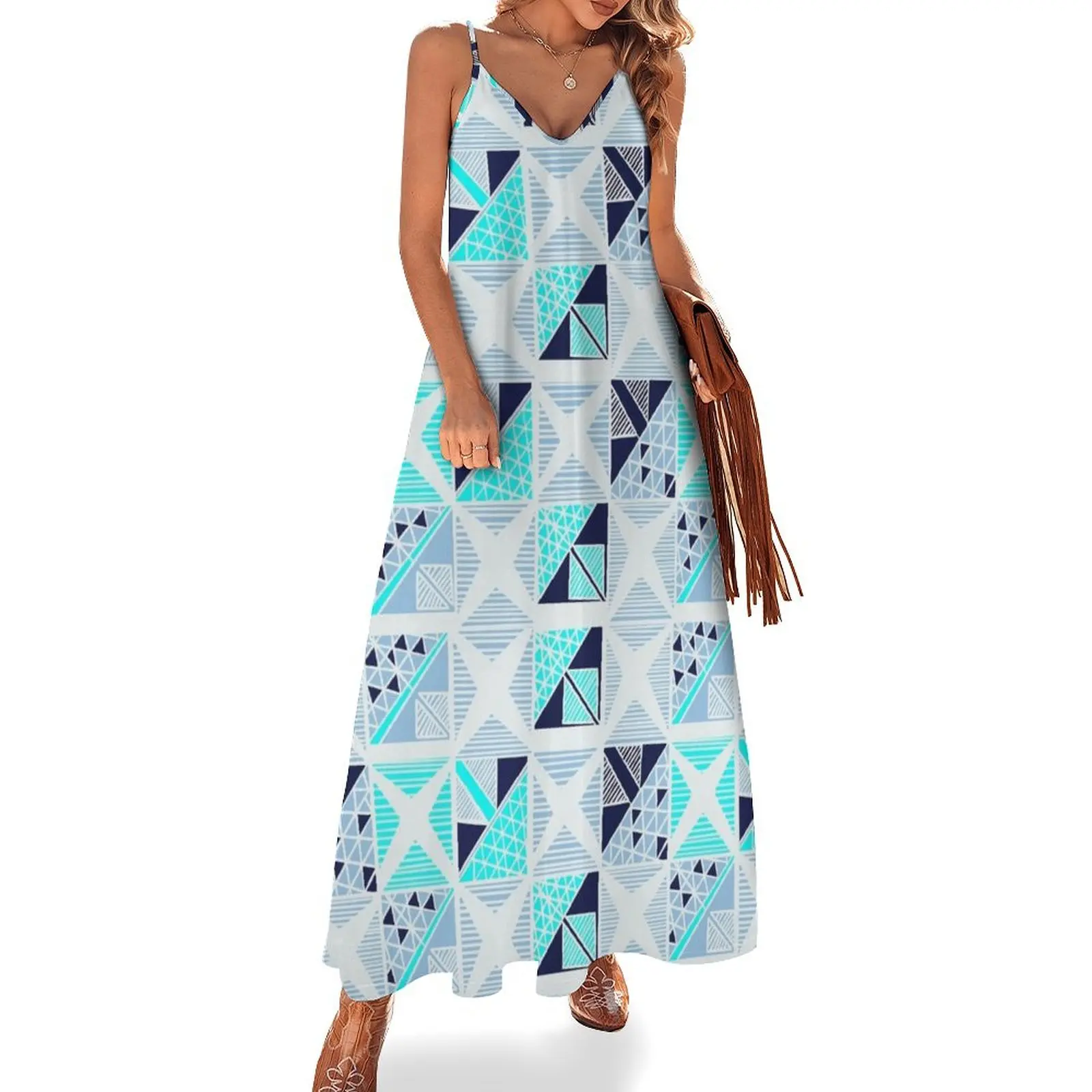 

Pattern the small boats Sleeveless Dress Elegant gowns summer dress woman 2025 trendy Dress