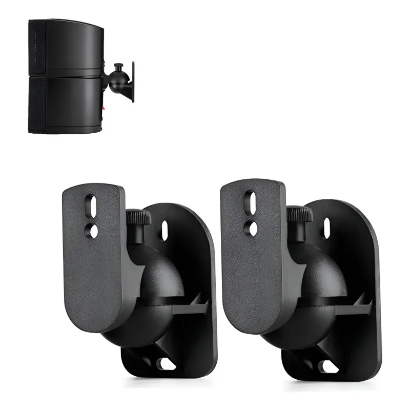 2pcs Adjustable Wall Mount Speaker Brackets,Swivel & Tilt for Sound Positioning for Home Theater,Bookshelf Systems,Boat Speakers