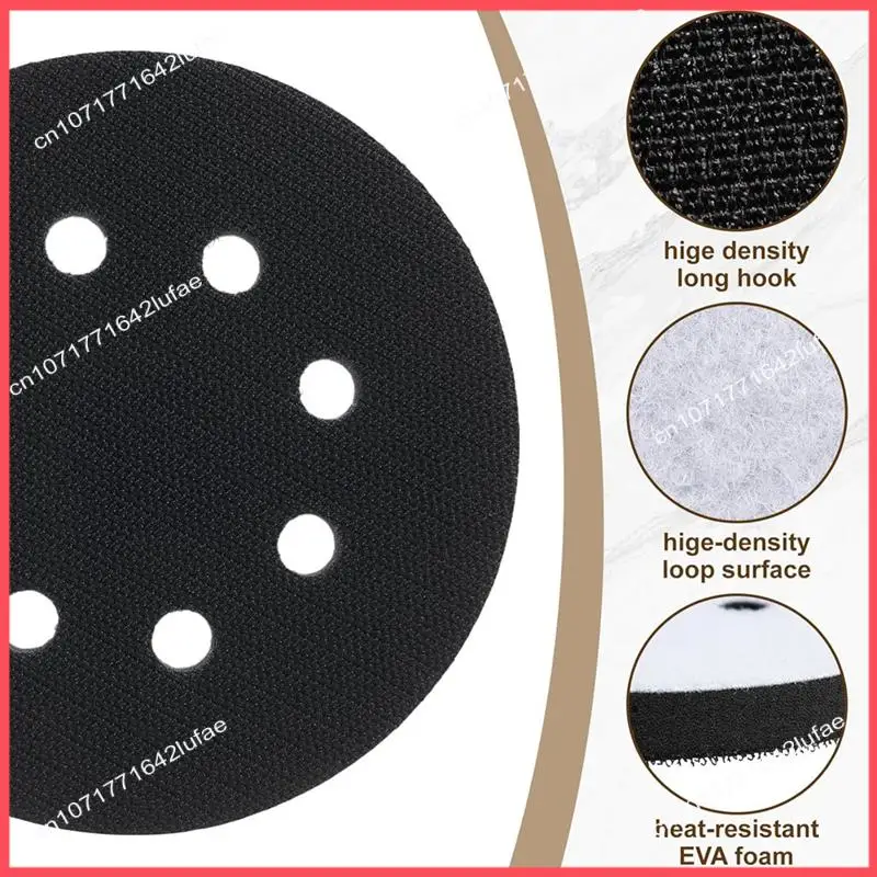 

B52C 5 Inch 8 Holes Soft Density Interface Pads Hook And Loop Sponge Cushion Buffer Round Backing Pad Foam Sanding Pads 4Pack