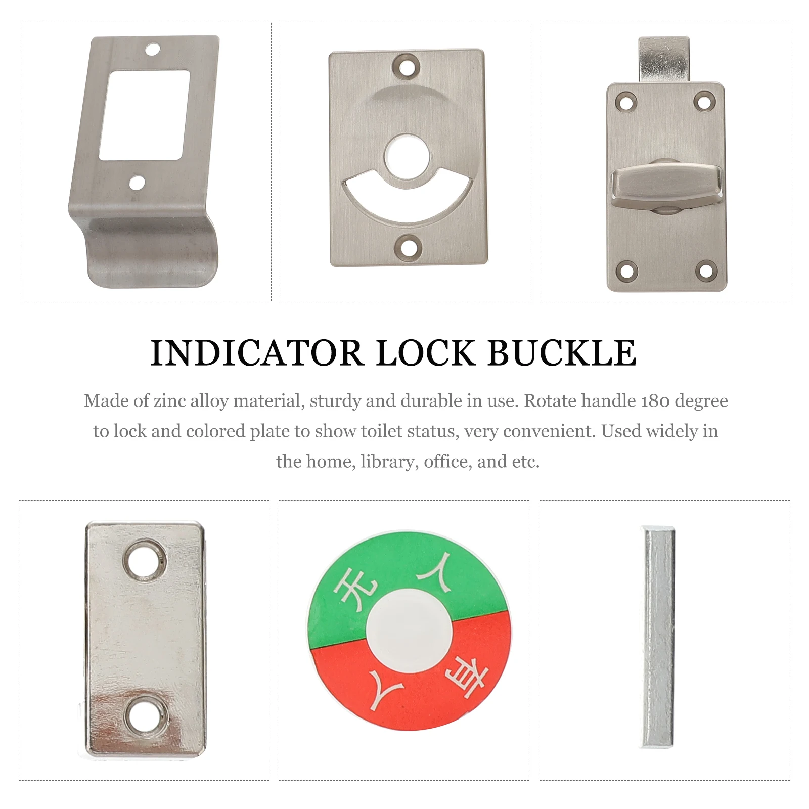 

Instruction Door Lock Sliding Indicator Buckle Stainless Steel Safety Bolts Latch Latches Partition