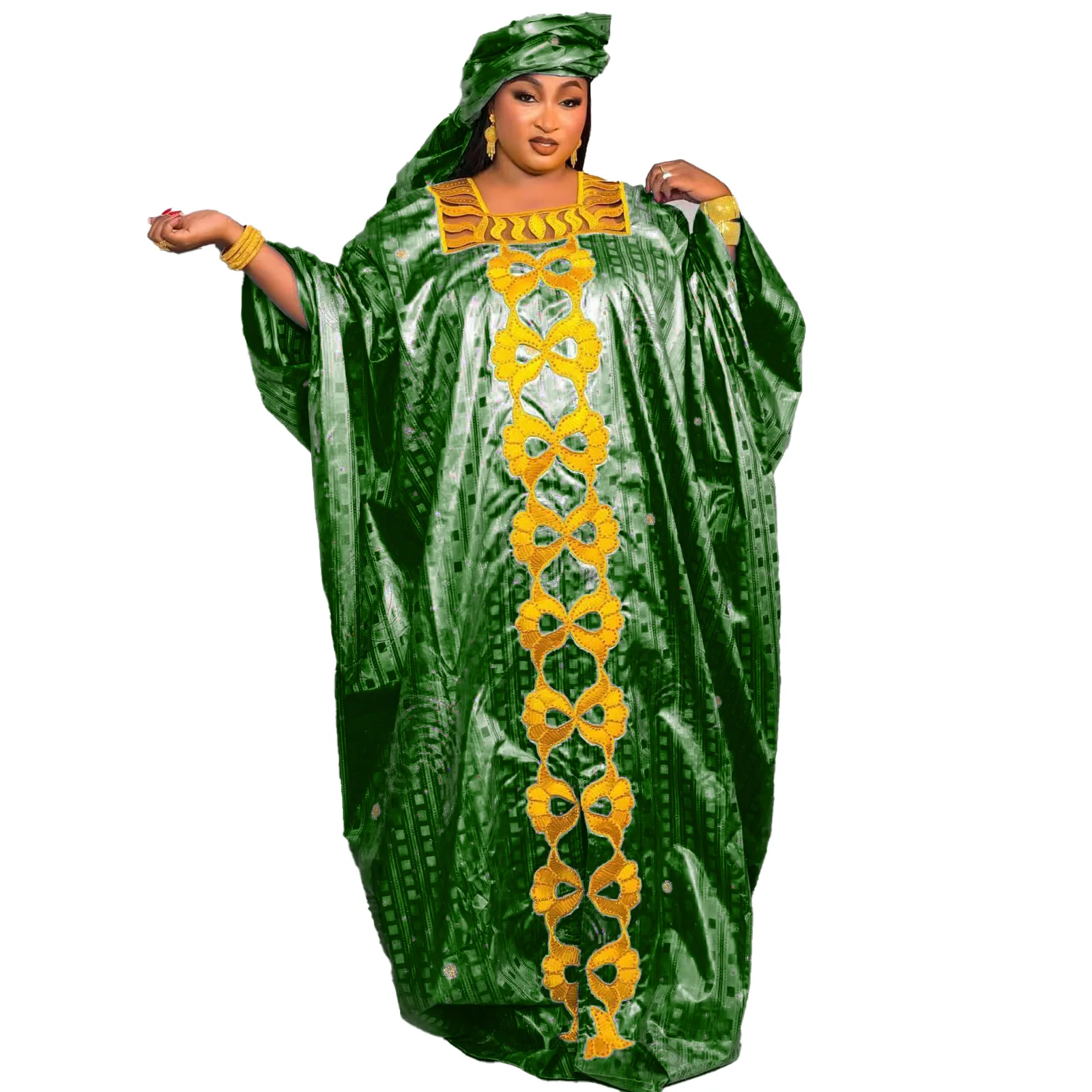 

African Attire For Women Abaya Embroidery Plus Size Elegant Party Church Dress