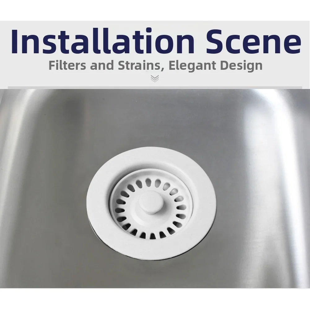 

Drain Strainer White Sink Strainer Polyoxymethylene Construction Plastic Material For Kitchen Sink For Kitchen Sink