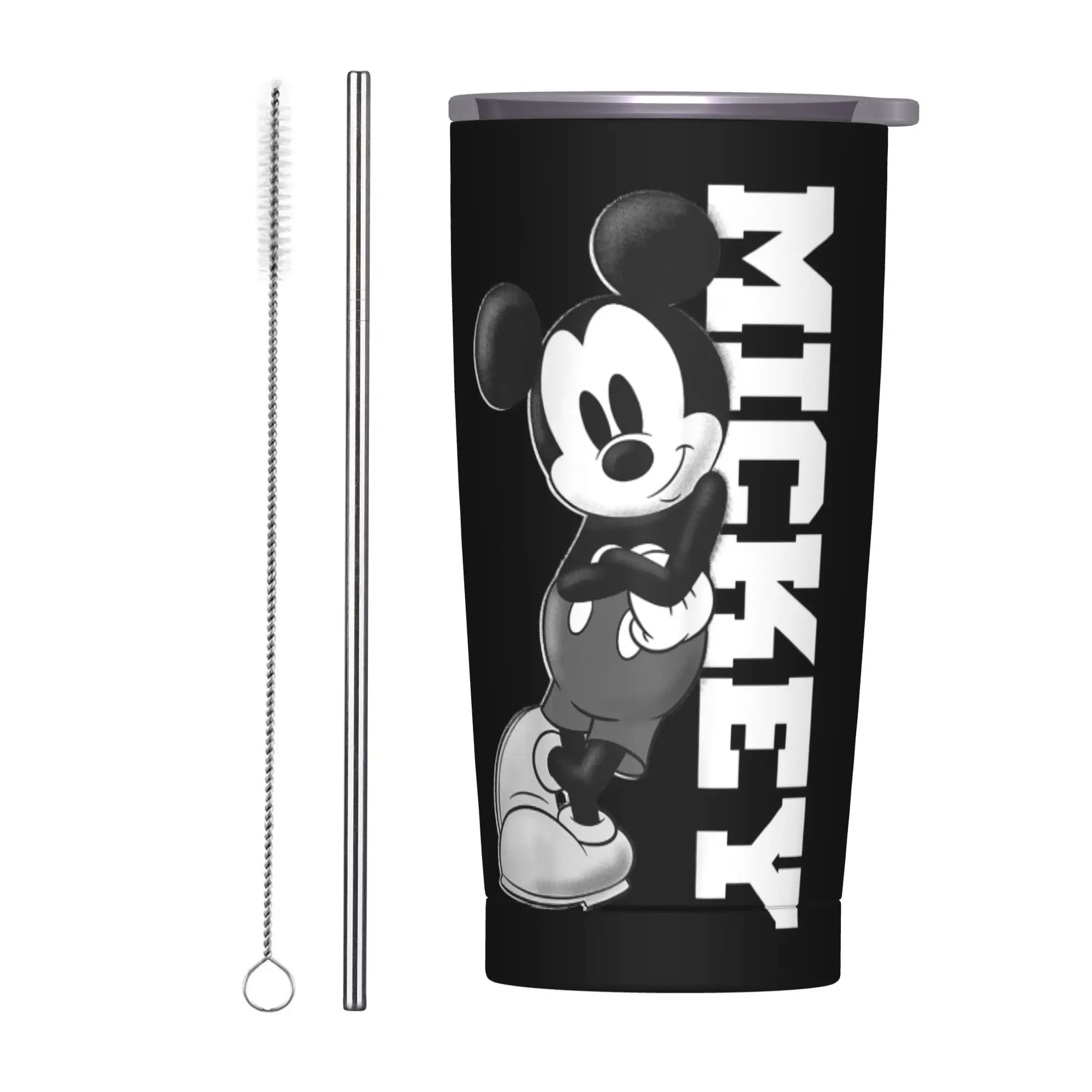 

Mickey And Friends Tumbler Vacuum Insulated Mickey Mouse Lean Coffee Cups Stainless Steel Smoothie Tea Mugs Hot Cold Drink 20oz
