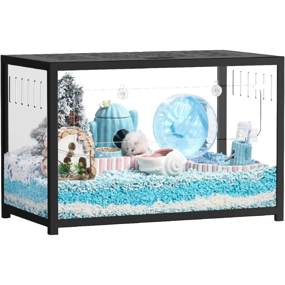 

Hamster Cage Metal 2.0 - Small Animal Habitats Large Stackable with Top Access Easy Assemble 31.4L*17.6W*20H Inches D