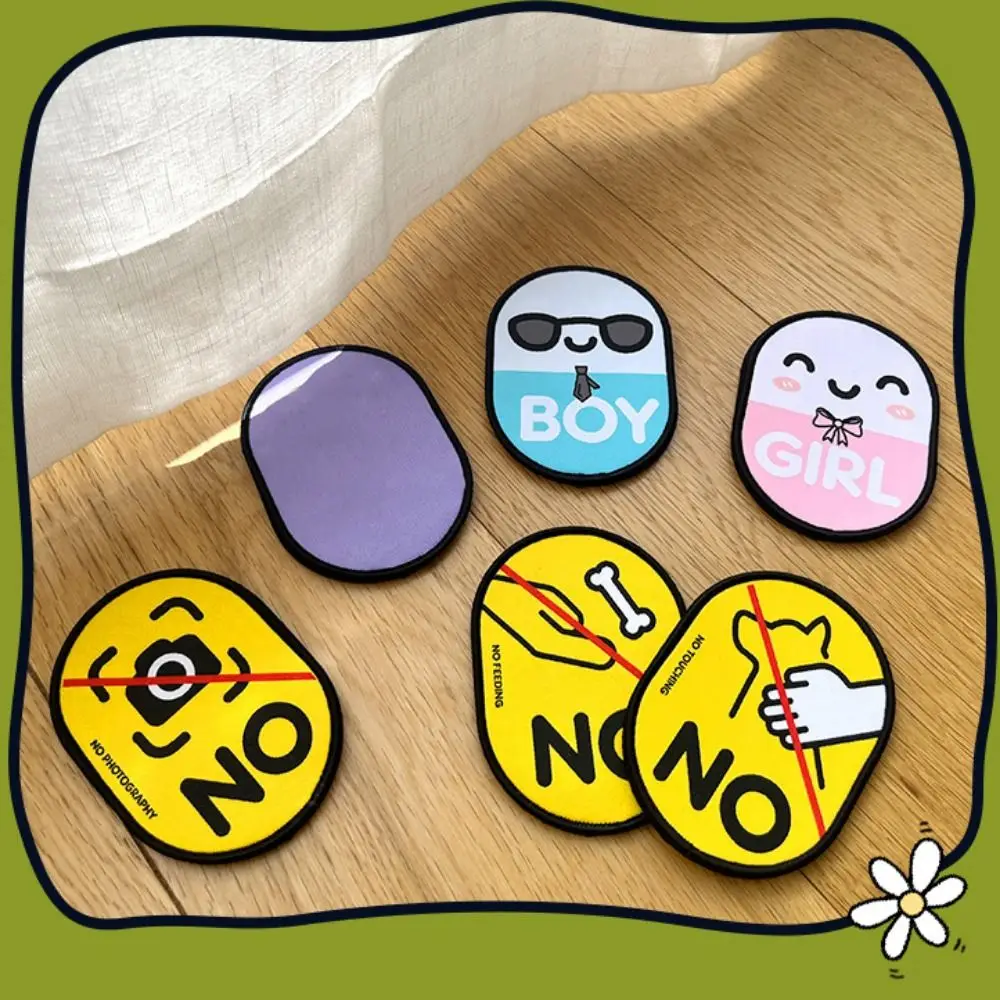 ملصقات اجتماعية للحيوانات الأليفة مقاومة للماء، شارات كرتونية مزخرفة لتهوية الكلاب على الوجهين، ملصق تذكير اجتماعي للكلاب، تجمعات الحيوانات الأليفة #4