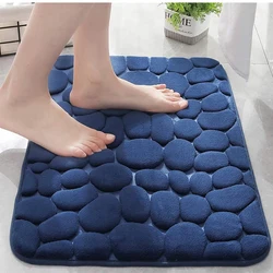 Stone Bath Mat Shower Foot Mat Outdoor Carpet Cobblestone Velvet Rug Non-slip Super Absorbent Bathroom Bath Mat Moden Home Decor