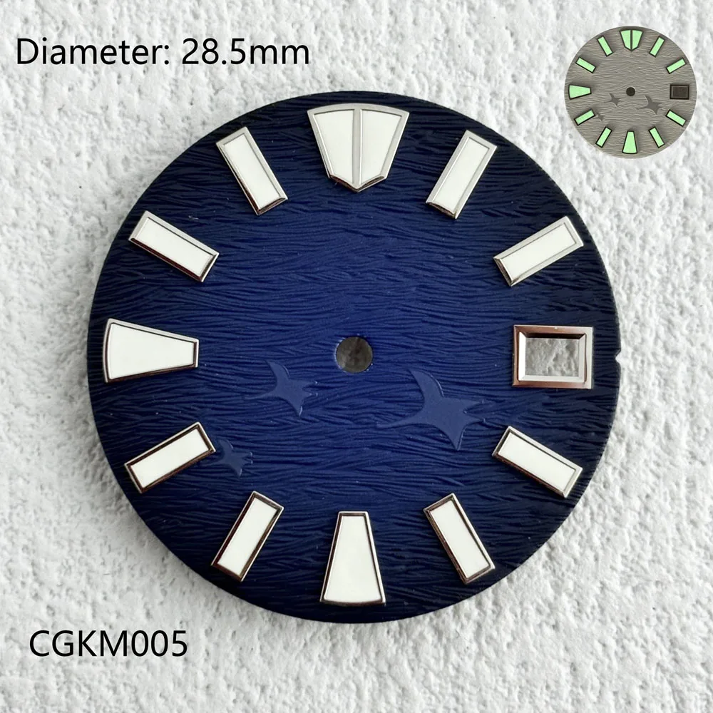 28.5mm Green Luminous Customized Sterile Dial Suitable for NH dial 35dial  Mechanical Movement Customization Personal Style Dial image 5