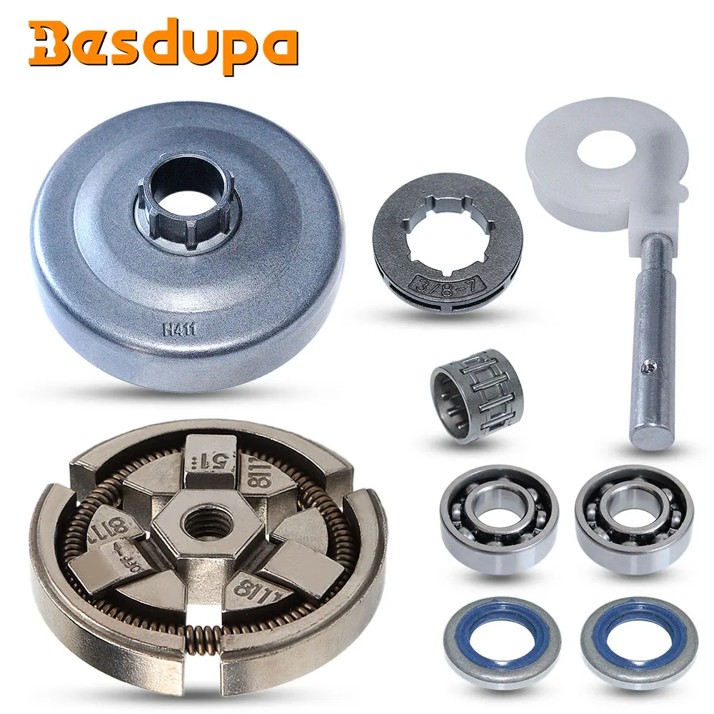 

Clutch Drum Sprocket Rim Oil Pump Kit For Husqvarna 50 51 55 Rancher Chainsaw 503498103, 503493201 w Needle Bearing