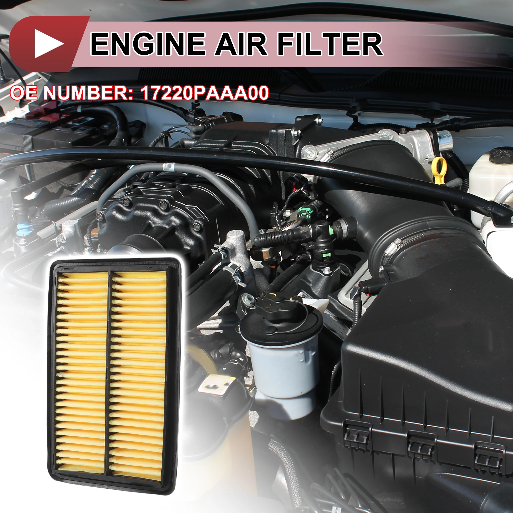 

UXCELL Car Engine Air Filter for Honda Accord 2.3L 1998-2002 No.17220PAAA00 1 Pc