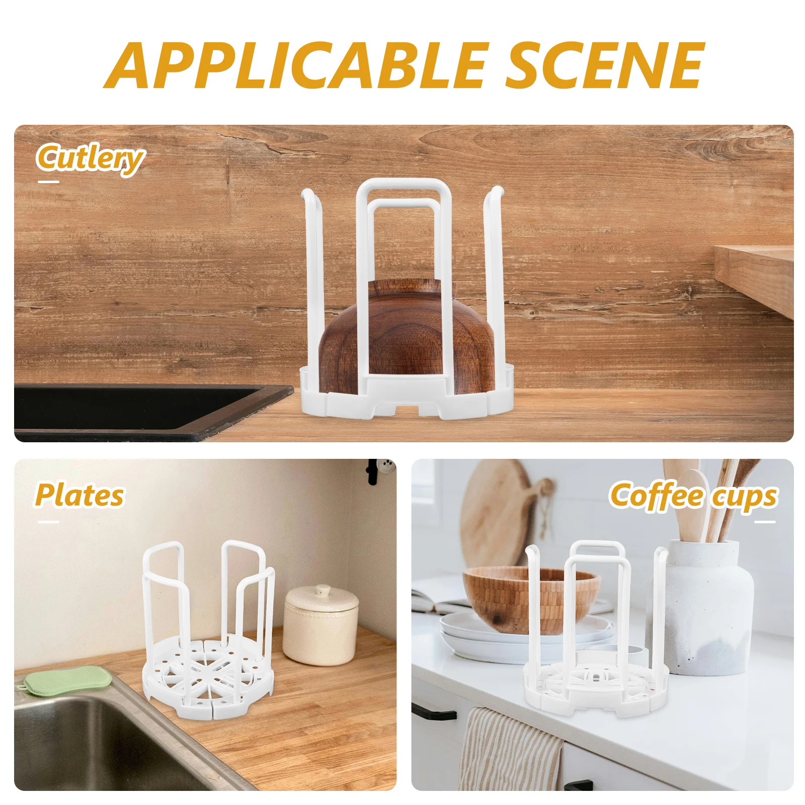 

Plastic Bowl Storage Organizer For Cabinet Space-Saving Kitchen Drying Rack With Foot Pads Multifunctional Bowl Holder