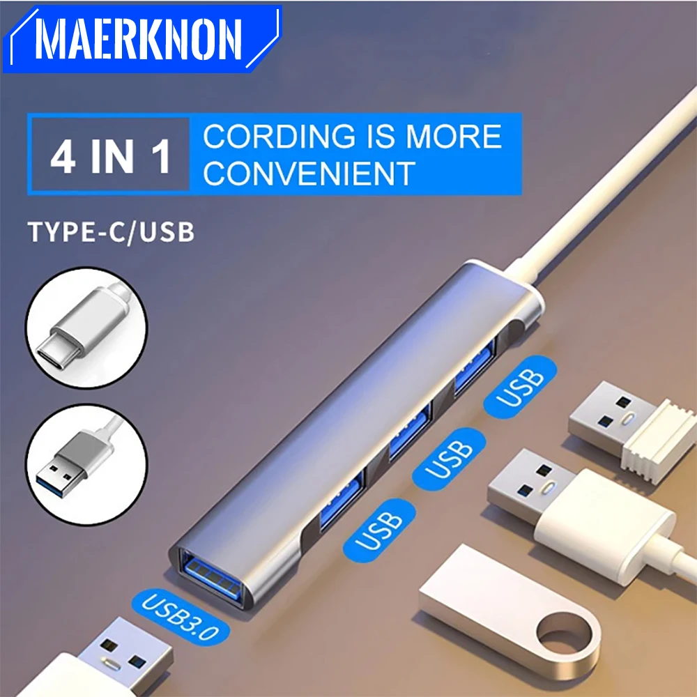 4-in-1 USB C HUB 3.0 Typ C 3.0 2.0 4 Port USB Hub Multi Splitter Adapter OTG Hub USB für Computer Laptop MacBook PC Zubehör