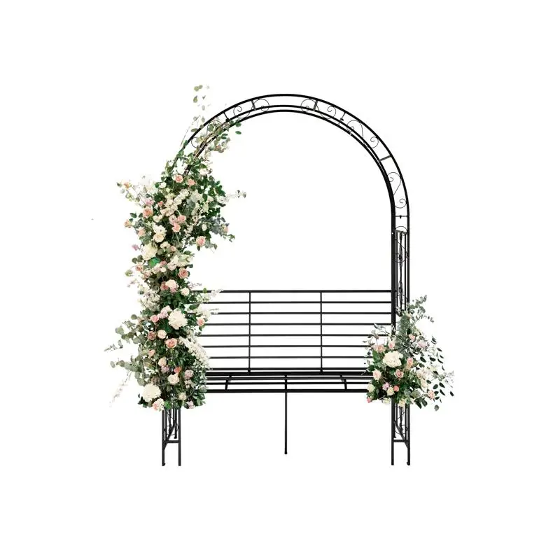 

Двухслойное дуговое кресло на крыше, железная арка для двора, черный - стильный уличный тент с навесом для сада, патио, укрытие