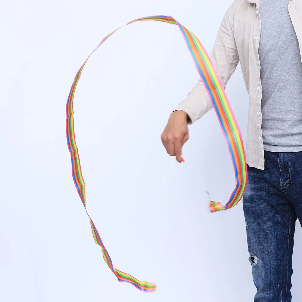 

2pcs 4M Colorful Rhythmic Gymnastics Ribbons For Kids Artistic Dance Streamers Baton Twirling Training Exercise Color Guard