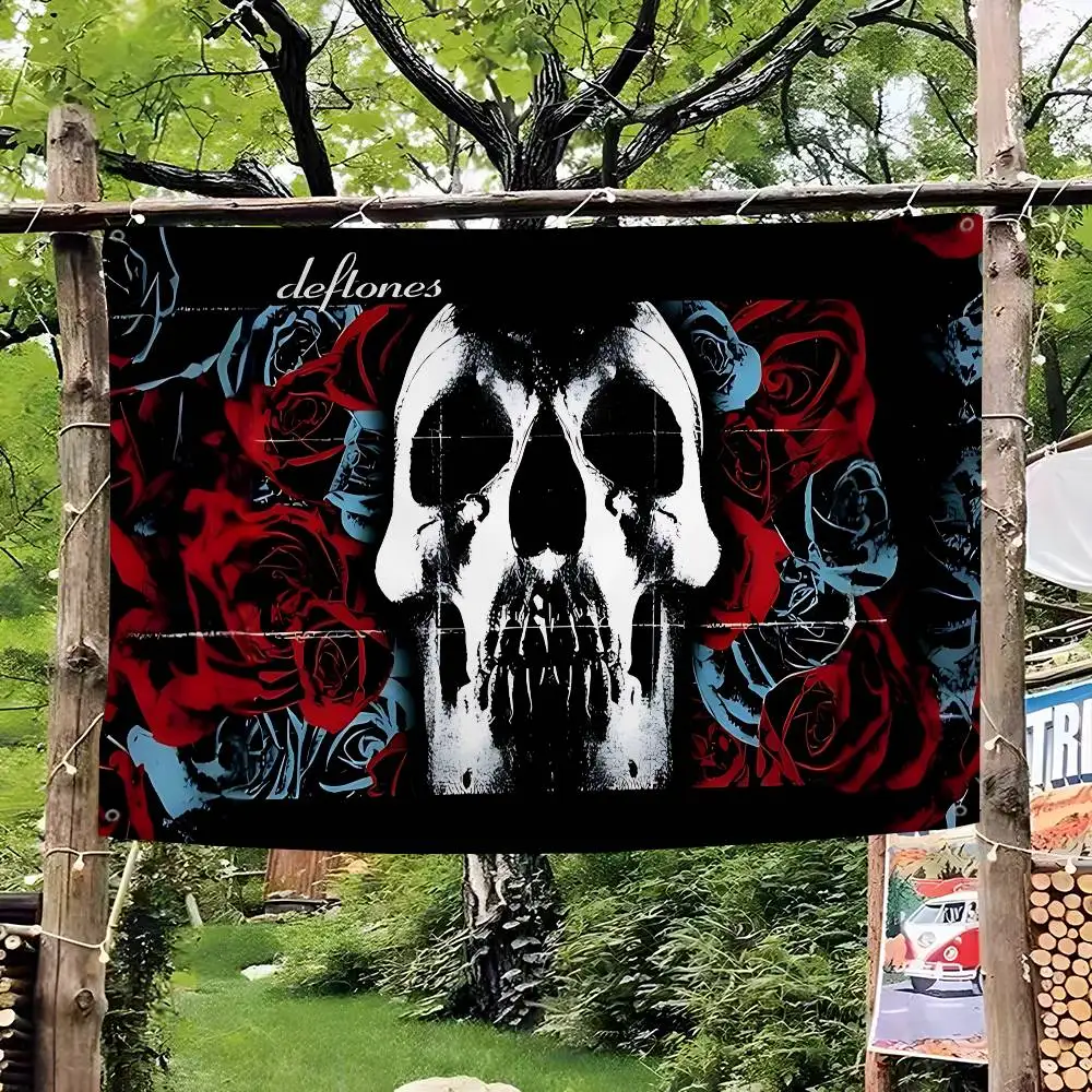 Classic Metal Band D-Deftones Small Size Cheerleading Banner Hand Pulled Flag Outdoor Atmosphere Flags