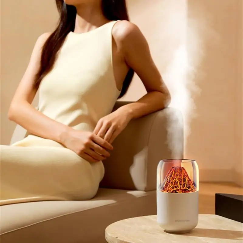 L8RE Мини-Увлажнитель Вулкана 300 мл Маленький Прохладный Увлажнитель Тумана Настольный Увлажнитель для Спальни, Путешествий, 2