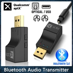 USB Optical Wireless Bluetooth Transmitter 2 in 1 Audio Transmitter Adapter Bluetooth 5.4 AptX Low Lantency Adapter For TV PC