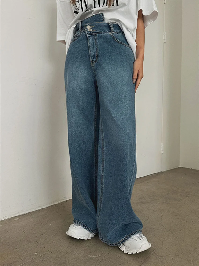 

Alien Kitty Women Jeans Spring 2024 Office Lady High Street Loose Daily Denim Pants All Match Wide Leg Casual New