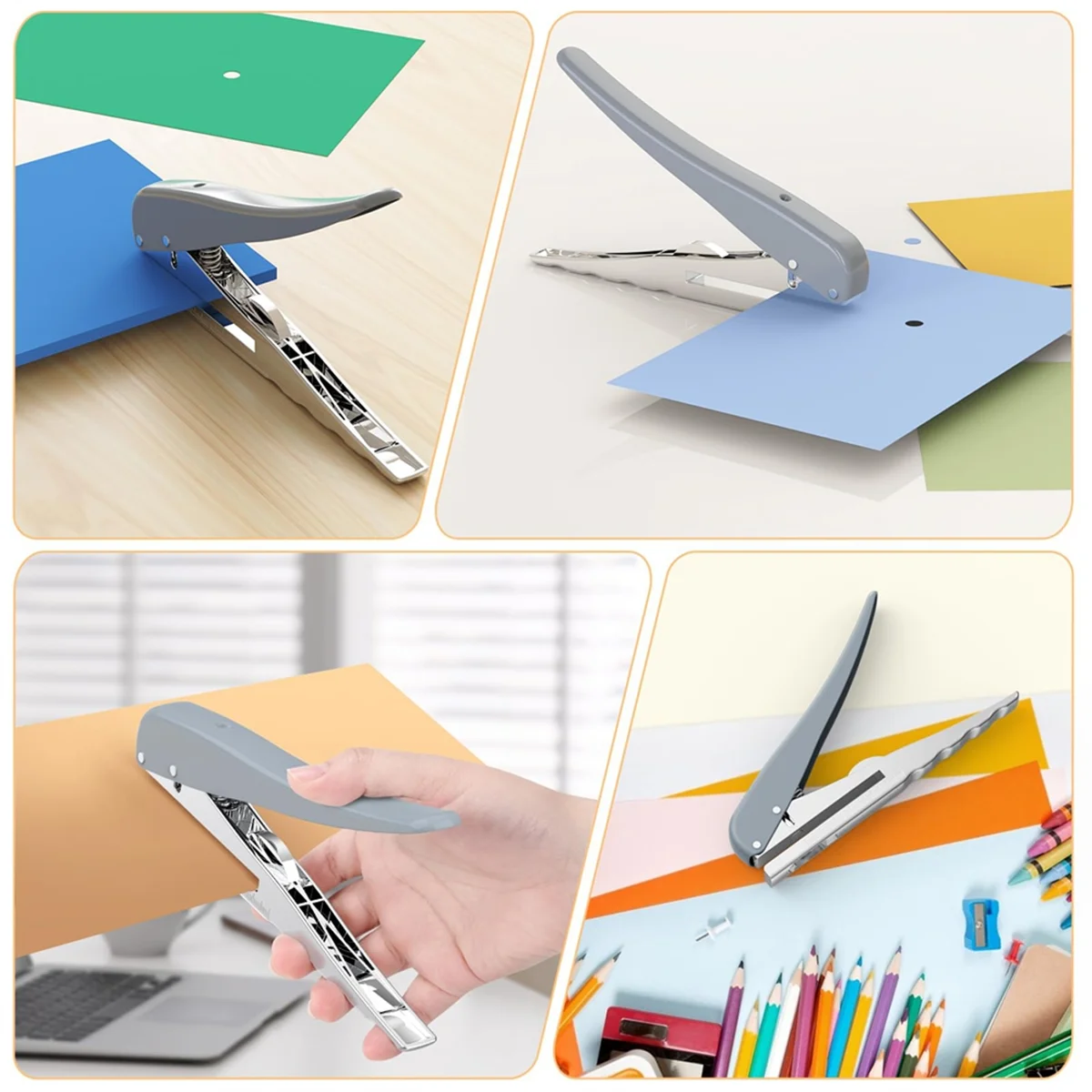 

ABMO Heavy Duty Single Hole Punch,Hole Puncher 25 Sheets Capacity Paper Punch for Paper ID PVC Cards Scrapbook 6MM