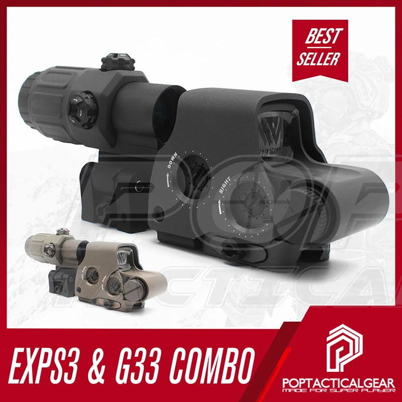 

Holy Warrior EXPS3 S1 Red Dot Sight with G33 3X Magnifier with Full Mark Airsoft Accessories Ar 15 Accessories Tactical Hunting