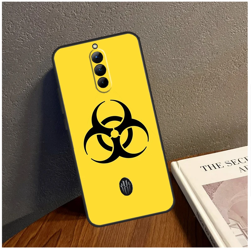 حافظة شعار رمز الخطر الحيوي ، غطاء للسحر الأحمر 9 ، 8S ، 8 برو بلس ، زتي ، النوبة ، 6S ، 7S ، 6 ، 7 برو ، 6R ، 5S ، 5G