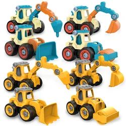 Nut Disassembly Loading Unloading Engineering Truck Excavator Bulldozer Screw Creative Tool Car Assembly Model Kids Puzzle Toys