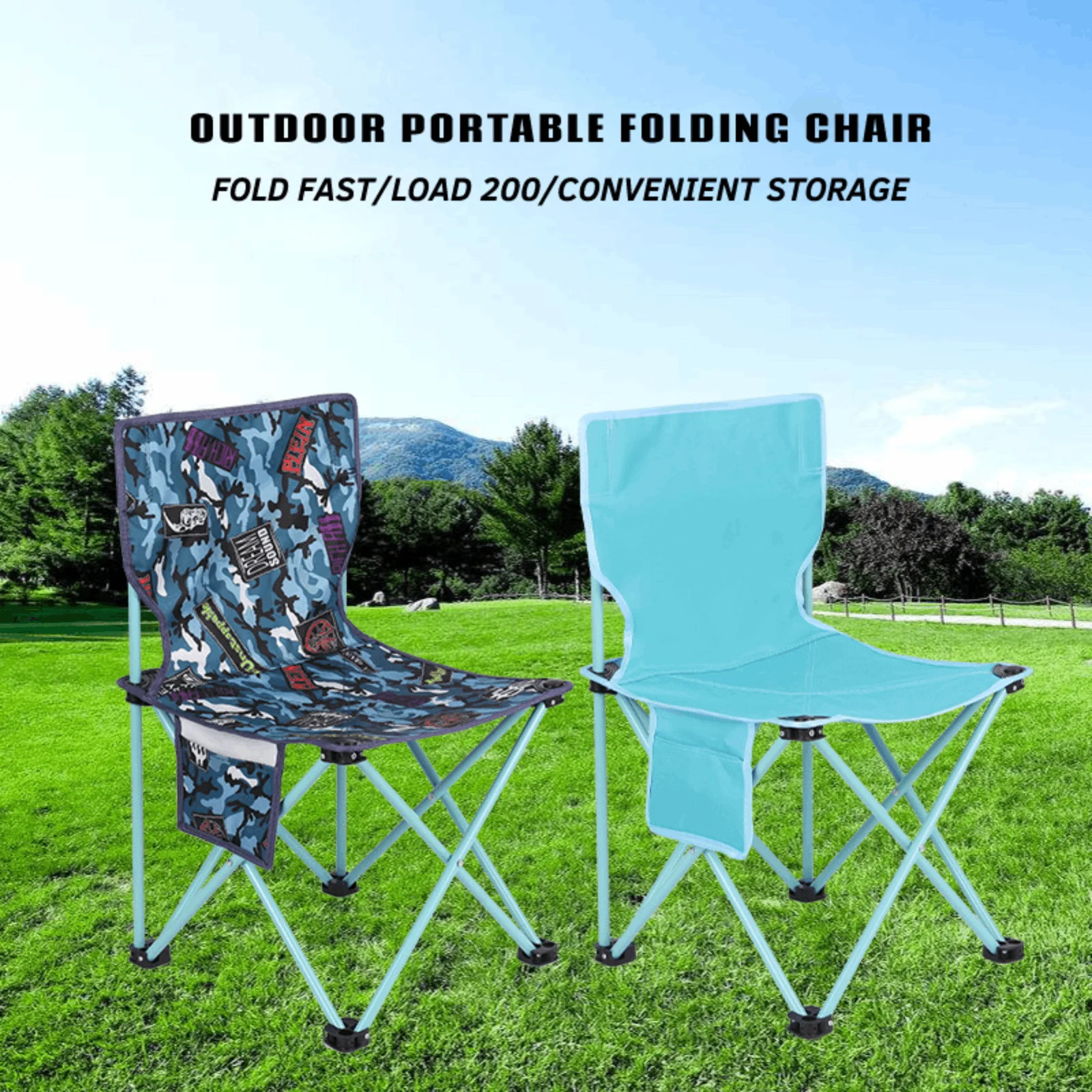 

Portable Collapsible Camp Hiking Park Chair Foot Rest Outdoor Folding Chair Camping Chair For Picnic Art Sketching Stool