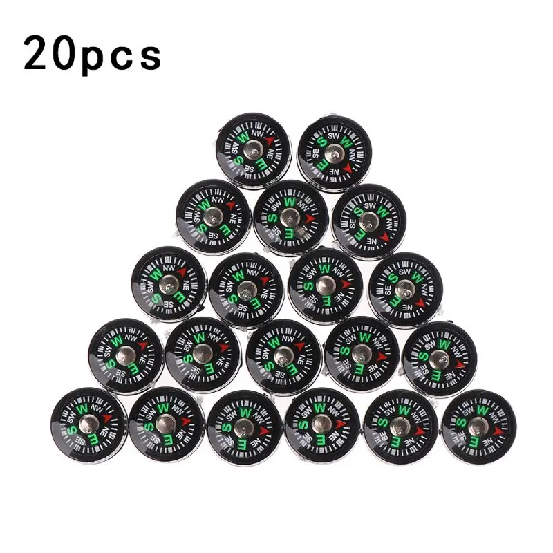 20Pc 12mm Mini Small Pocket Button Survival Compasses For Hiking Camping Outdoor Camping Equipment