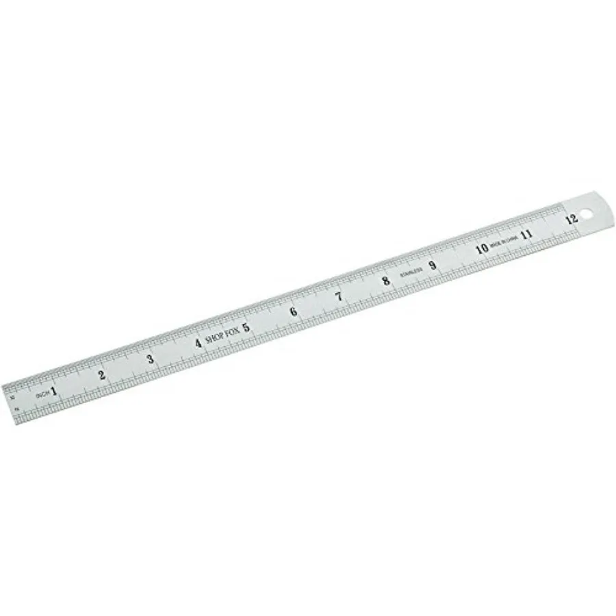 

D2828 12-Inch/ 300mm 2-Sided Stainless Steel Ruler for precision measuring in workshops and labs, silver, corrosion-resistant a