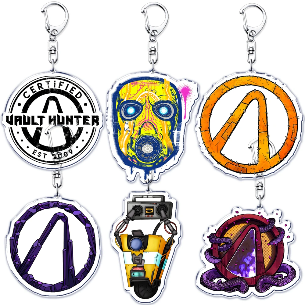 Popular Video Game Keychains for Accessories Jewelry Cartoon Vault Hunter Handsome Jack Keyrings Fans Friends Gamers Gaming Gift